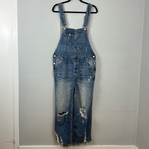 We The Free People Baggy Boyfriend Slouchy Overalls Denim Jumpsuit Overalls 27 - Picture 5 of 15